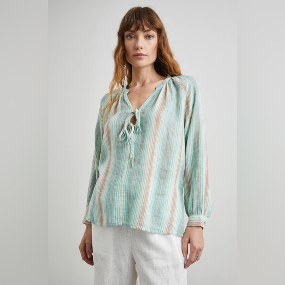 Rails Linen Brielle Top in Seaview Stripe medium